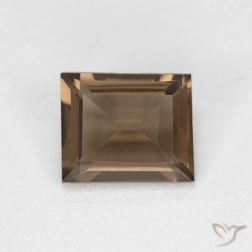 Quartz fumé Moka léger naturelle Carré, 0.87 ct, VVS