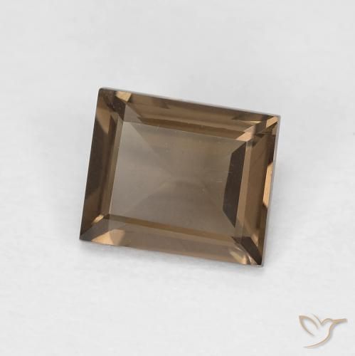 Quartz fumé Moka léger naturelle Carré, 0.87 ct, VVS