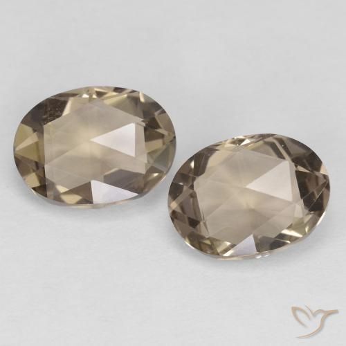 2.25ctw Naturel Bois brun Quartz fumé, ovale, VVS