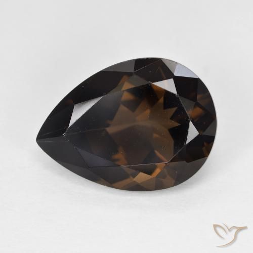 Quartz fumé Brun moyen naturelle En forme de poire, 5.84 ct, VVS-VS