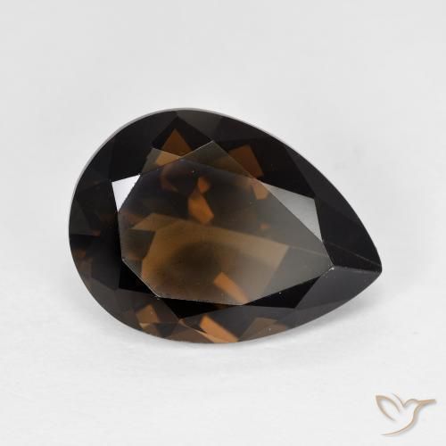 Quartz fumé Brun moyen naturelle En forme de poire, 5.84 ct, VVS-VS