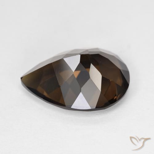 Quartz fumé Brun moyen naturelle En forme de poire, 5.84 ct, VVS-VS