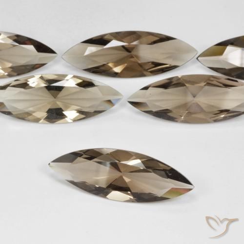 Quartz fumé Brun moyen naturelle Marquise, 6.14 ct, VVS