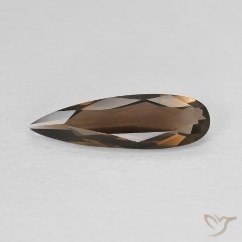 1.61ct Naturel Brun moyen Quartz fumé, En forme de poire, VVS