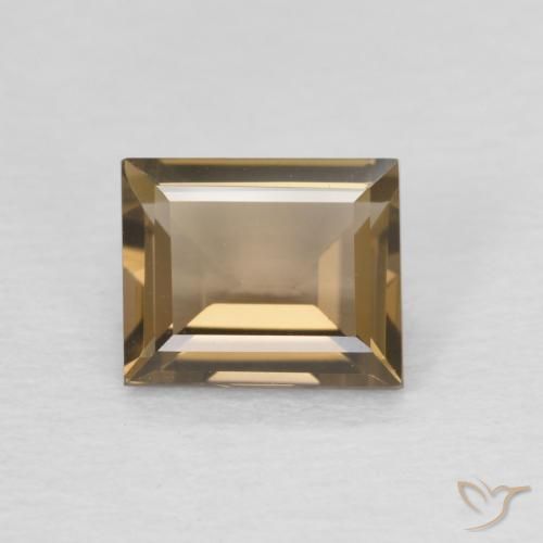 0.91ct Naturel Moka léger Quartz fumé, Baquette, VVS