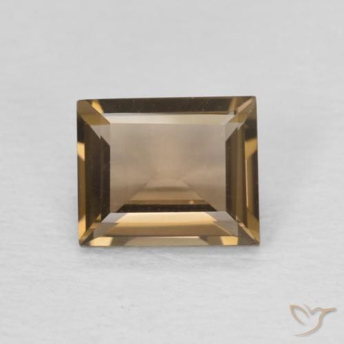 0.87ct Naturel Medium Dark-Brown Quartz fumé, Baquette, VVS