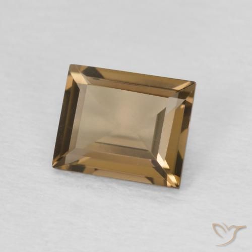 Quartz fumé Medium Dark-Brown naturelle Baquette, 0.87 ct, VVS
