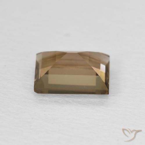 Quartz fumé Medium Dark-Brown naturelle Baquette, 0.87 ct, VVS