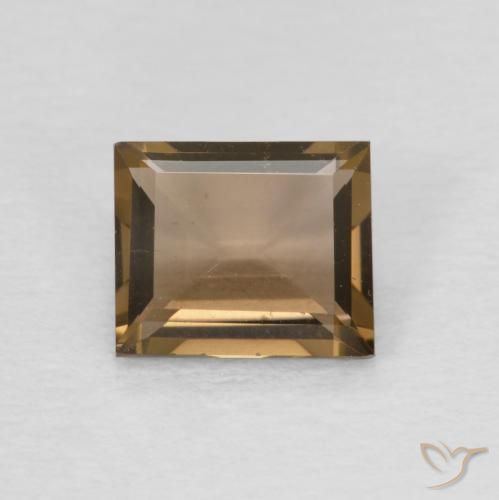0.89ct Naturel Marron chaud Quartz fumé, Baquette, VVS
