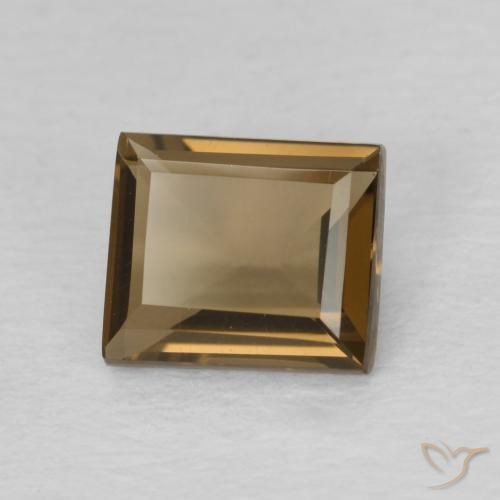 Quartz fumé Medium Dark-Brown naturelle Baquette, 0.85 ct, VVS