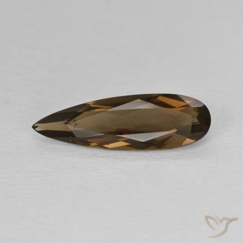 1.67ct Naturel Brun moyen Quartz fumé, En forme de poire, VVS
