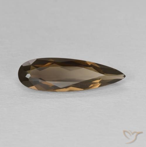 Quartz fumé Brun moyen naturelle En forme de poire, 1.67 ct, VVS