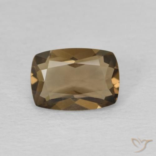 0.81ct Naturel Medium Dark-Brown Quartz fumé, Coussin, VVS