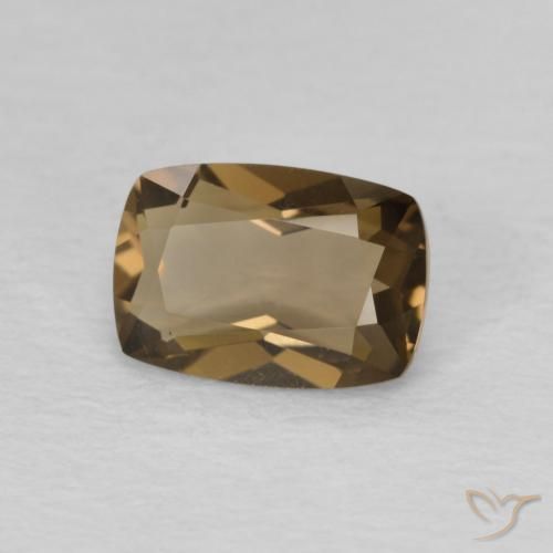 Quartz fumé Medium Dark-Brown naturelle Coussin, 0.81 ct, VVS