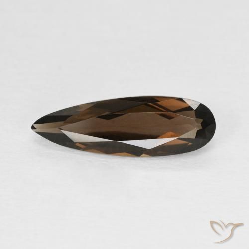1.75ct Naturel Brun chocolat Quartz fumé, En forme de poire, VVS