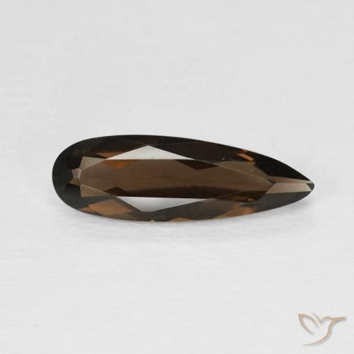 Quartz fumé Brun chocolat naturelle En forme de poire, 1.75 ct, VVS