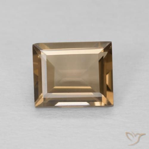 0.89ct Naturel Marron clair Quartz fumé, Baquette, VVS