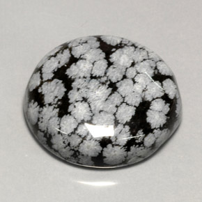 Obsidienne flocon de neige Flocon de neige naturelle Coupe roude, 44.13 ct, Opaque