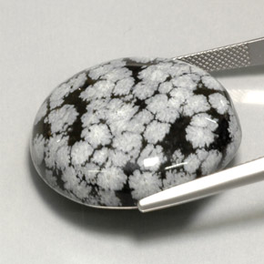 Obsidienne flocon de neige Flocon de neige naturelle Coupe roude, 44.13 ct, Opaque