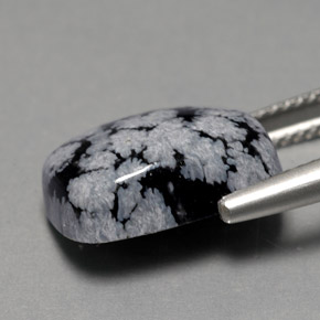 Obsidienne flocon de neige multicolore naturelle coupe coussin, 7,03 ct, opaque