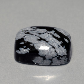 Obsidienne flocon de neige multicolore naturelle coupe coussin, 7,06 ct, opaque