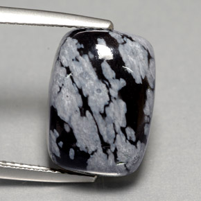 Obsidienne flocon de neige multicolore naturelle coupe coussin, 7,06 ct, opaque