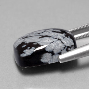 Obsidienne flocon de neige multicolore naturelle coupe coussin, 7,06 ct, opaque