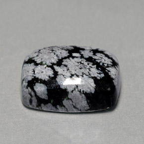 Obsidienne flocon de neige multicolore naturelle coupe coussin, 6,92 ct, opaque