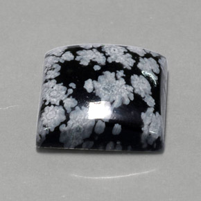 Obsidienne flocon de neige Flocon de neige naturelle Carré, 12.23 ct, Opaque