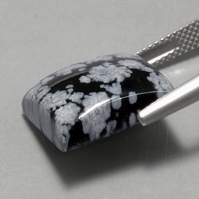 Obsidienne flocon de neige Flocon de neige naturelle Carré, 12.23 ct, Opaque