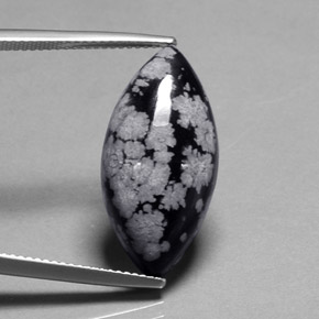Obsidienne flocon de neige multicolore naturelle marquise, 10,16 ct, opaque