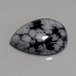 Obsidienne flocon de neige multicolore naturelle en forme de poire, 8,15 ct, opaque