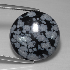 Obsidienne flocon de neige multicolore naturelle coupe roude, 16,38 ct, opaque