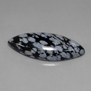 Obsidienne flocon de neige Gris-Blanc Noir naturelle Marquise, 21.02 ct, Opaque