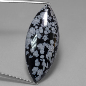 Obsidienne flocon de neige multicolore naturelle marquise, 21,50 ct, opaque