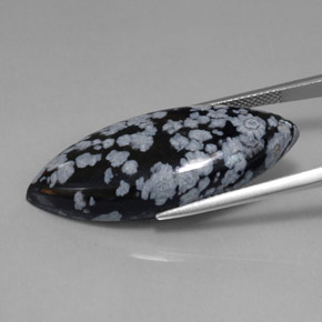 Obsidienne flocon de neige multicolore naturelle marquise, 21,50 ct, opaque