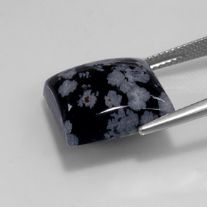 Obsidienne flocon de neige multicolore naturelle carré, 11,52 ct, opaque