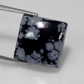 Obsidienne flocon de neige multicolore naturelle carré, 11,74 ct, opaque