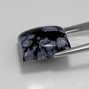 Obsidienne flocon de neige multicolore naturelle carré, 11,74 ct, opaque