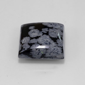 Obsidienne flocon de neige Flocon de neige naturelle Carré, 10.81 ct, Opaque