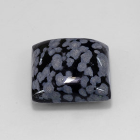 Obsidienne flocon de neige Gris-Blanc Noir naturelle Carré, 11.18 ct, Opaque