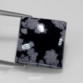 Obsidienne flocon de neige multicolore naturelle carré, 12,26 ct, opaque