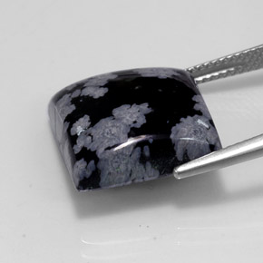 Obsidienne flocon de neige multicolore naturelle carré, 12,26 ct, opaque
