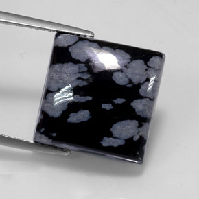 Obsidienne flocon de neige multicolore naturelle carré, 11,53 ct, opaque