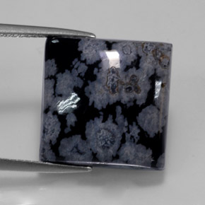Obsidienne flocon de neige multicolore naturelle carré, 11,21 ct, opaque