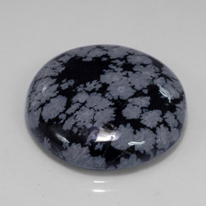 Obsidienne flocon de neige Flocon de neige naturelle Coupe roude, 26.75 ct, Opaque