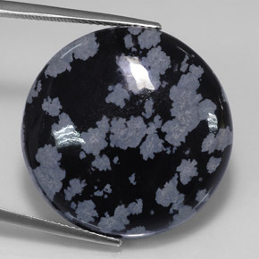 Obsidienne flocon de neige multicolore naturelle coupe roude, 27,65 ct, opaque