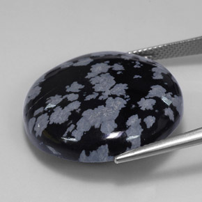 Obsidienne flocon de neige multicolore naturelle coupe roude, 27,65 ct, opaque