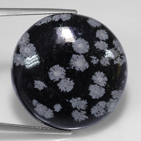 Obsidienne flocon de neige multicolore naturelle coupe roude, 25,71 ct, opaque