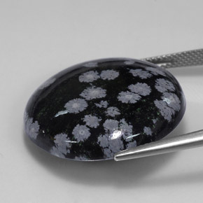 Obsidienne flocon de neige multicolore naturelle coupe roude, 25,71 ct, opaque